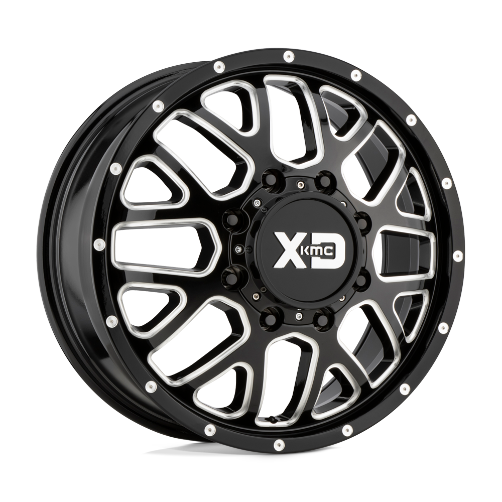 XD XD843 GRENADE DUALLY 17X6.5 GLOSS BLACK MILLED - FRONT 8X6.5 - XD843765803111