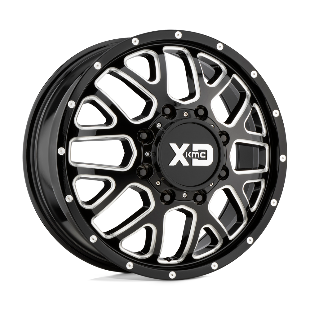 XD XD843 GRENADE DUALLY 17X6.5 GLOSS BLACK MILLED - FRONT 8X210 - XD843765893111