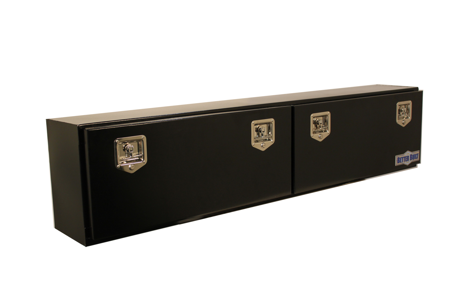 Top Mount; Black Steel Truck Tool Box 96in.Lx12in.Wx16in.H Double Door 64210123