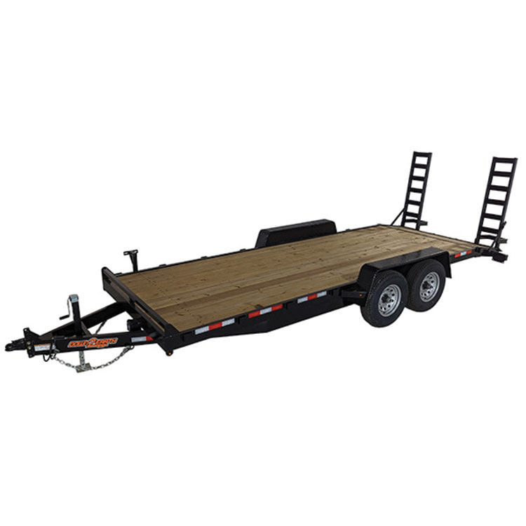 7x20 Flatbed Equipment Trailer with Wood Floor, Tandem Axle & 14k GVWR