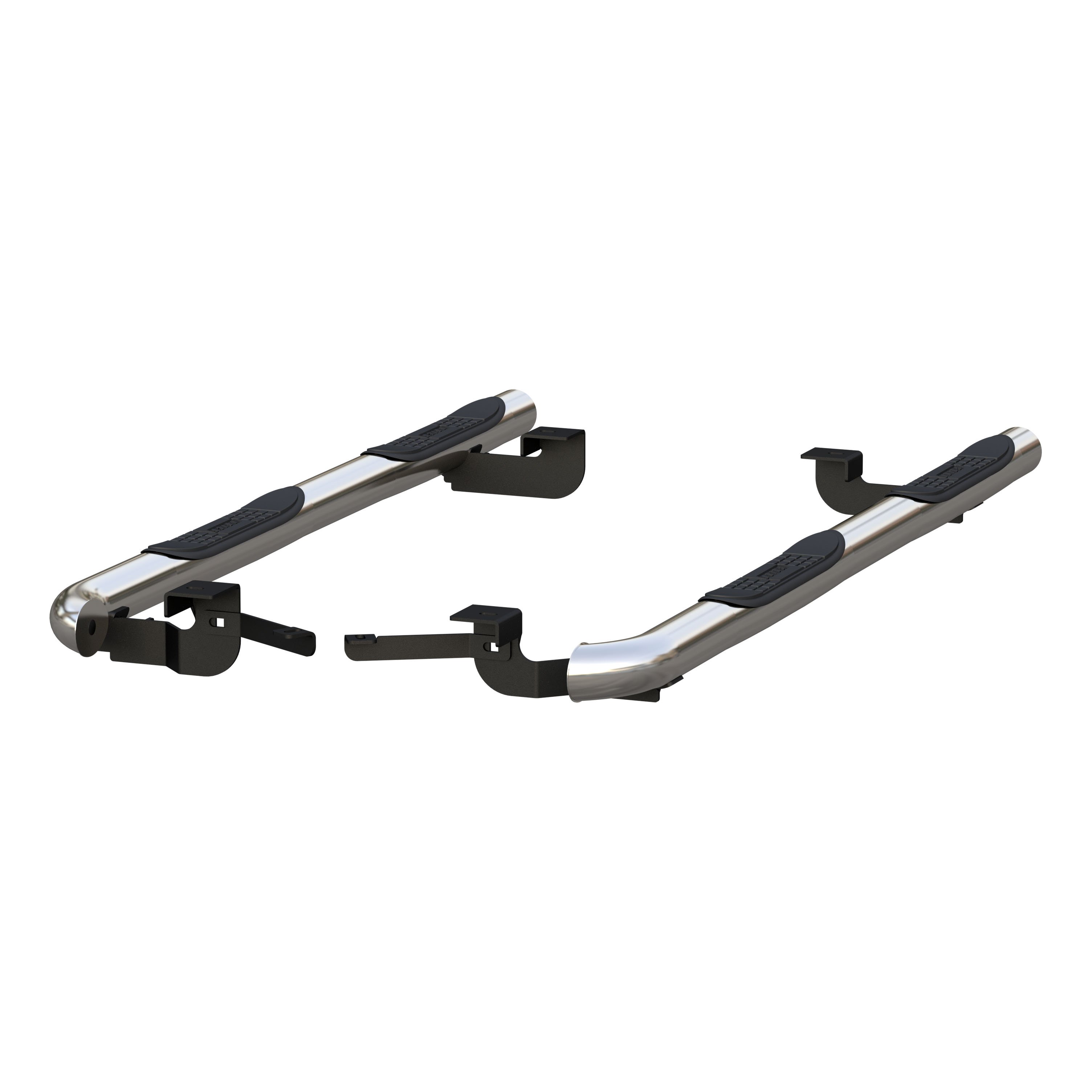 3 Round Polished Stainless Side Bars, Select Toyota RAV4 202020-2