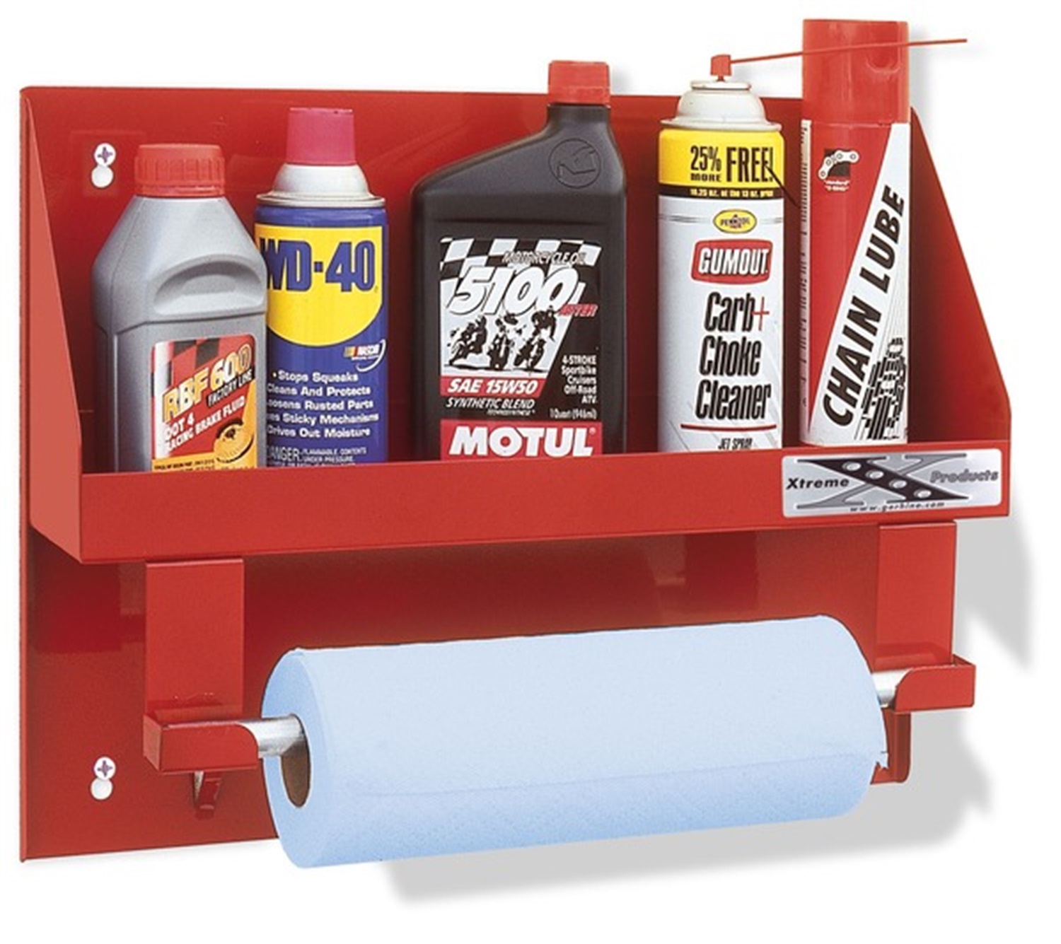 Large Oil Bottle Organizer & Paper Towel Dispenser - Red 2008R