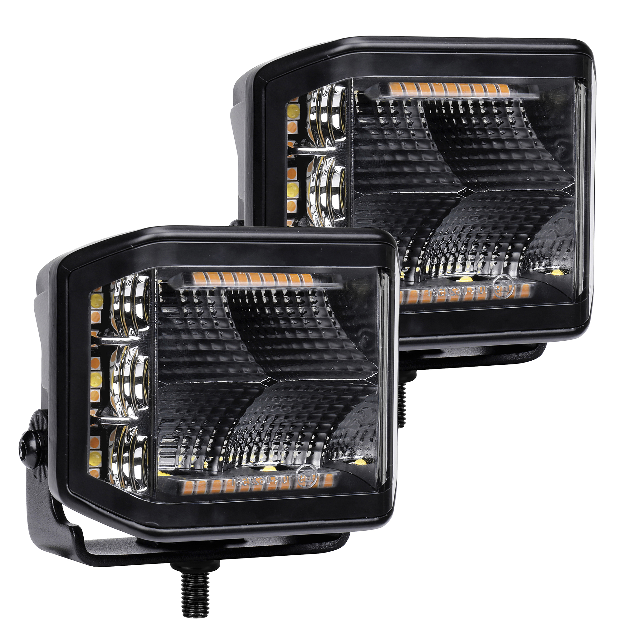 Blackout Combo Series Light - Pair of 4x3 Cube Sideline LED Flood Light W/Amber 750700322FCS