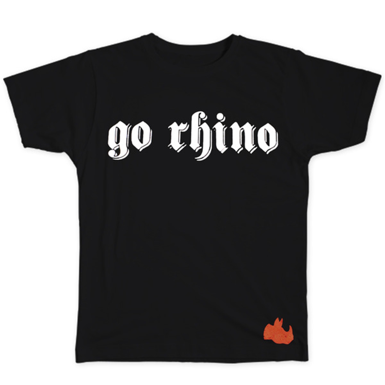 GO RHINO! Font T-Shirt-L EX0131L