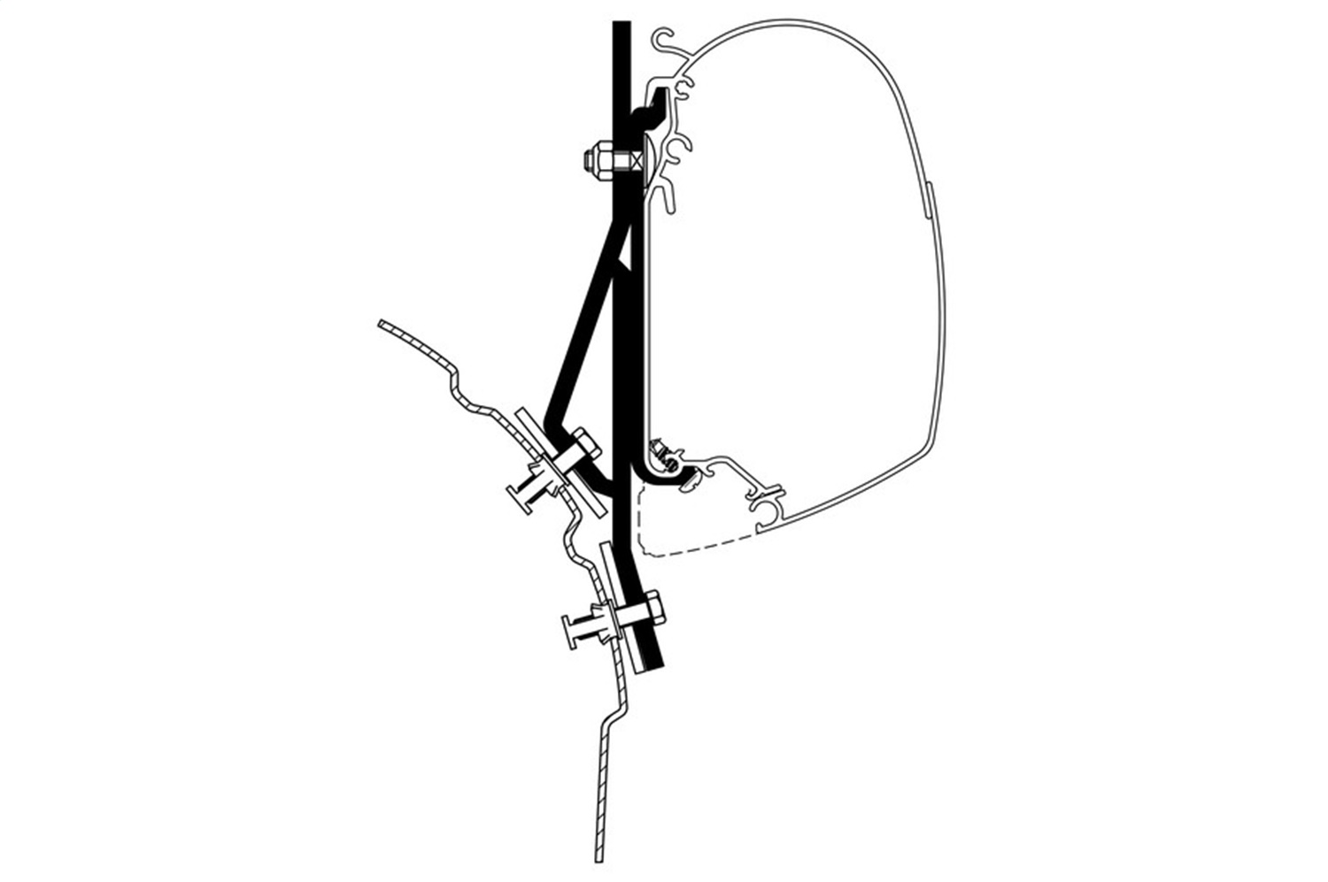 VW T4 Adapter (for use with direct mount awnings)-307879