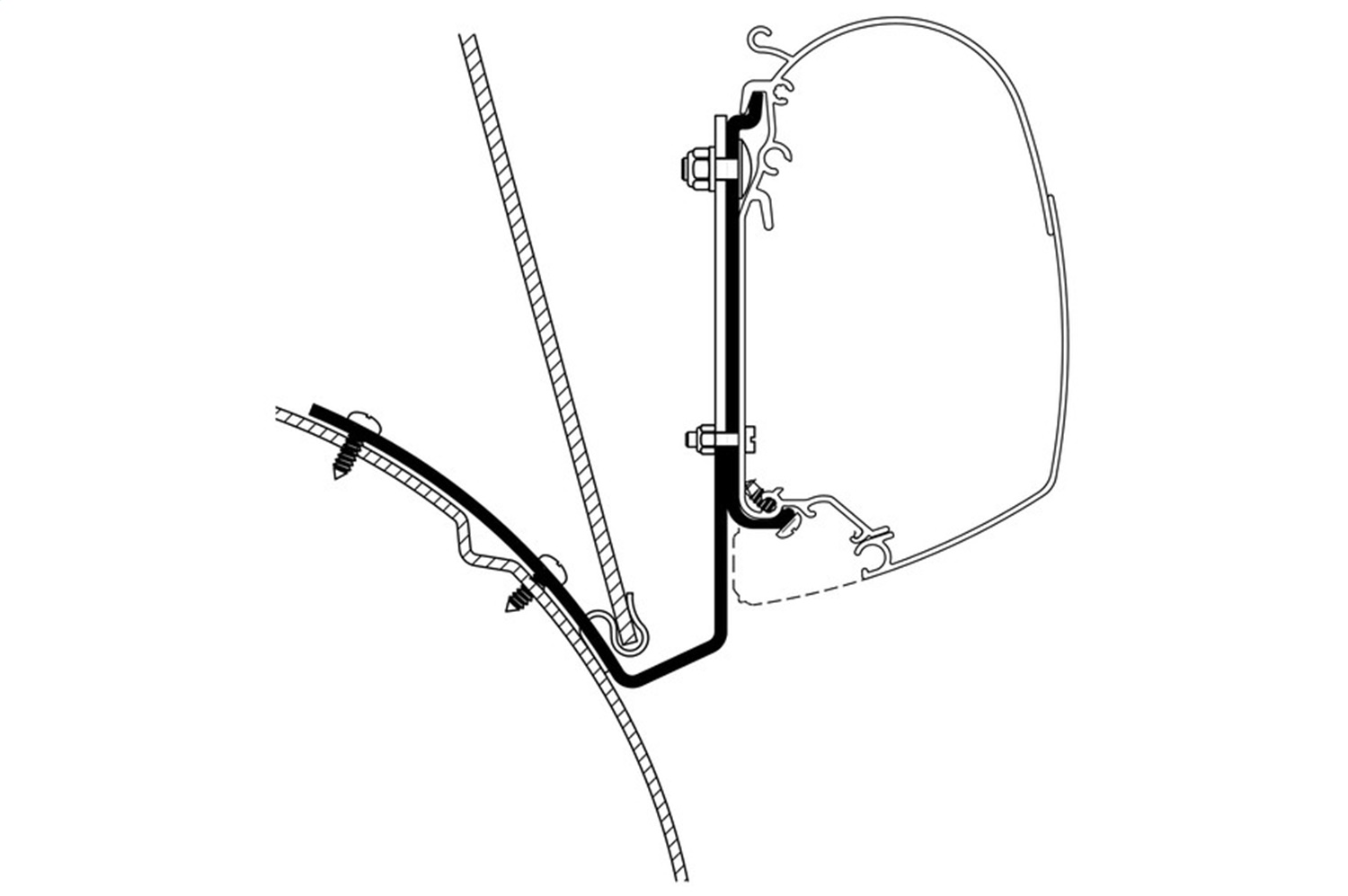 VW Lift Roof Adapter (for use with direct mount awnings) 307887