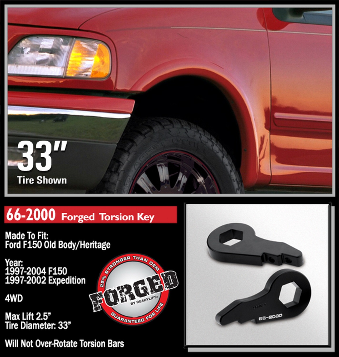 2'' Leveling Kit (Forged Torsion Key) 66-2000