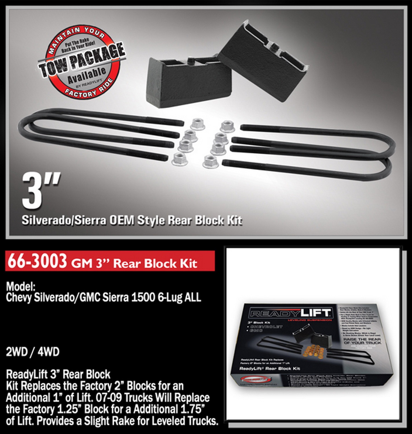 3'' Rear Block Kit 66-3003