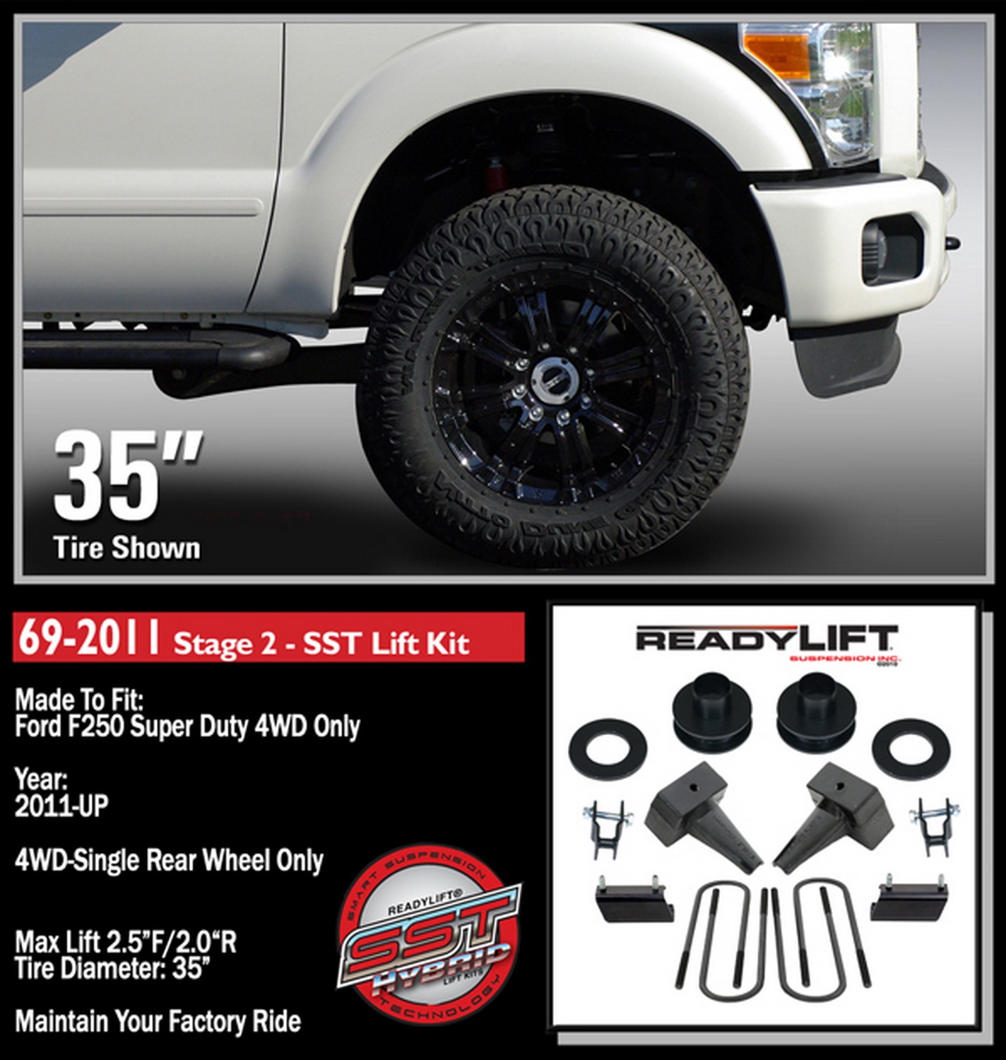 SST Lift Kit 2.5in. Front 2.0in. Rear 69-2011