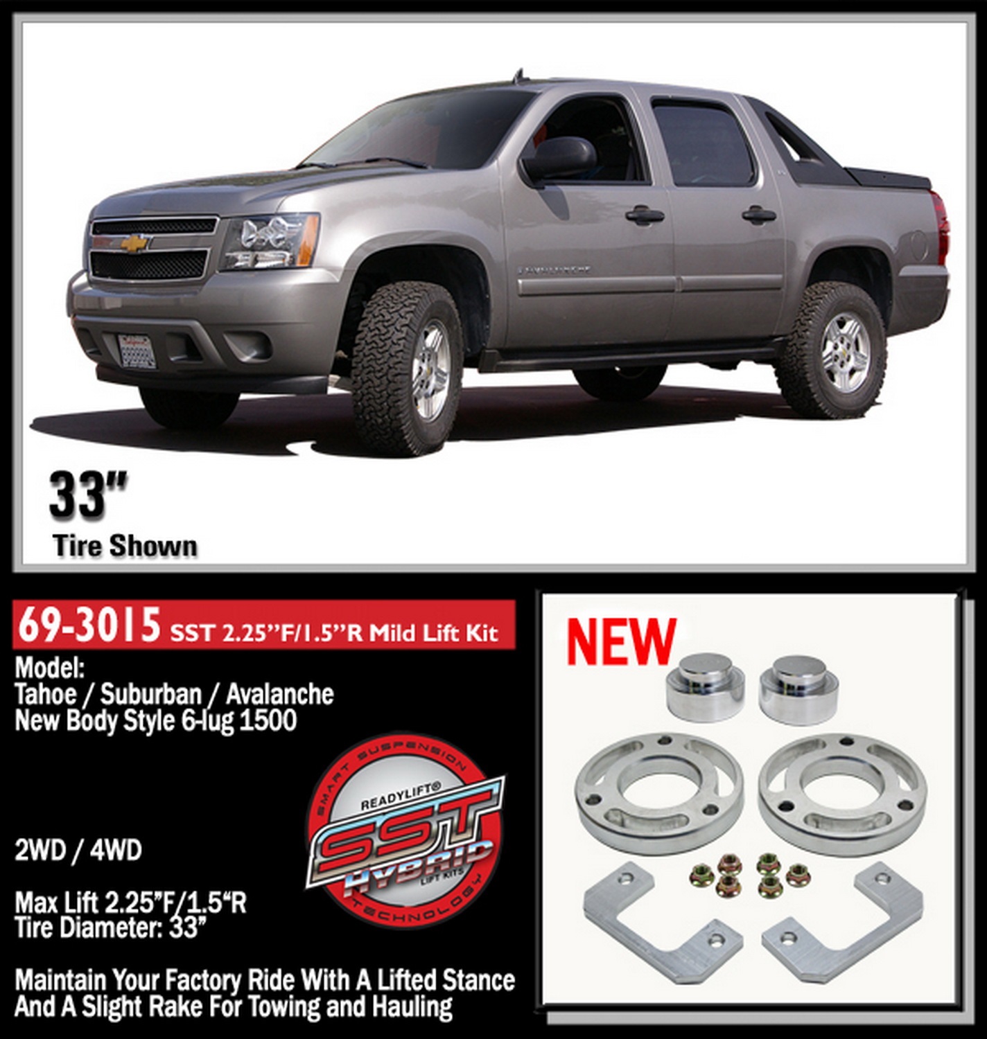 2.25'' Front with 1.5'' Rear SST Lift Kit 69-3015