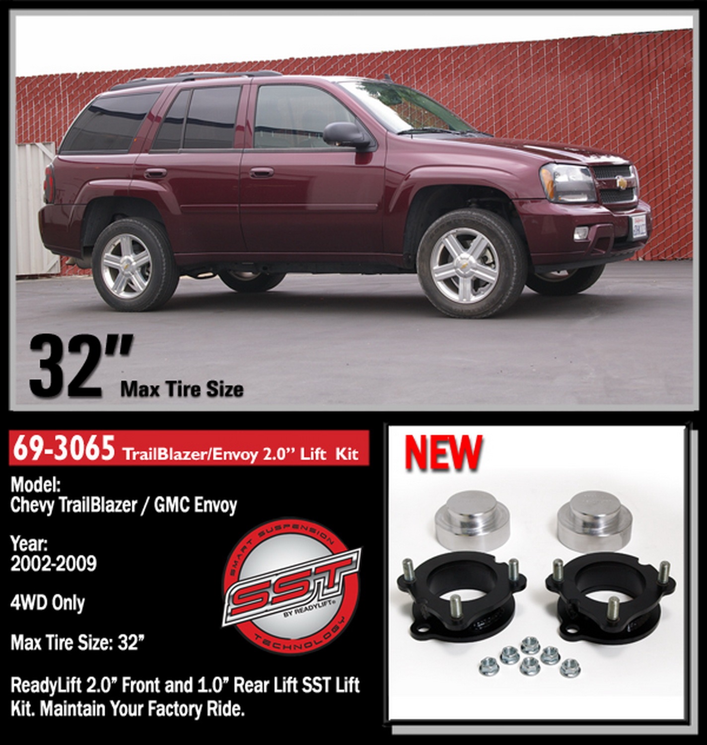 2.0'' Front with 1.0'' Rear SST Lift Kit 69-3065