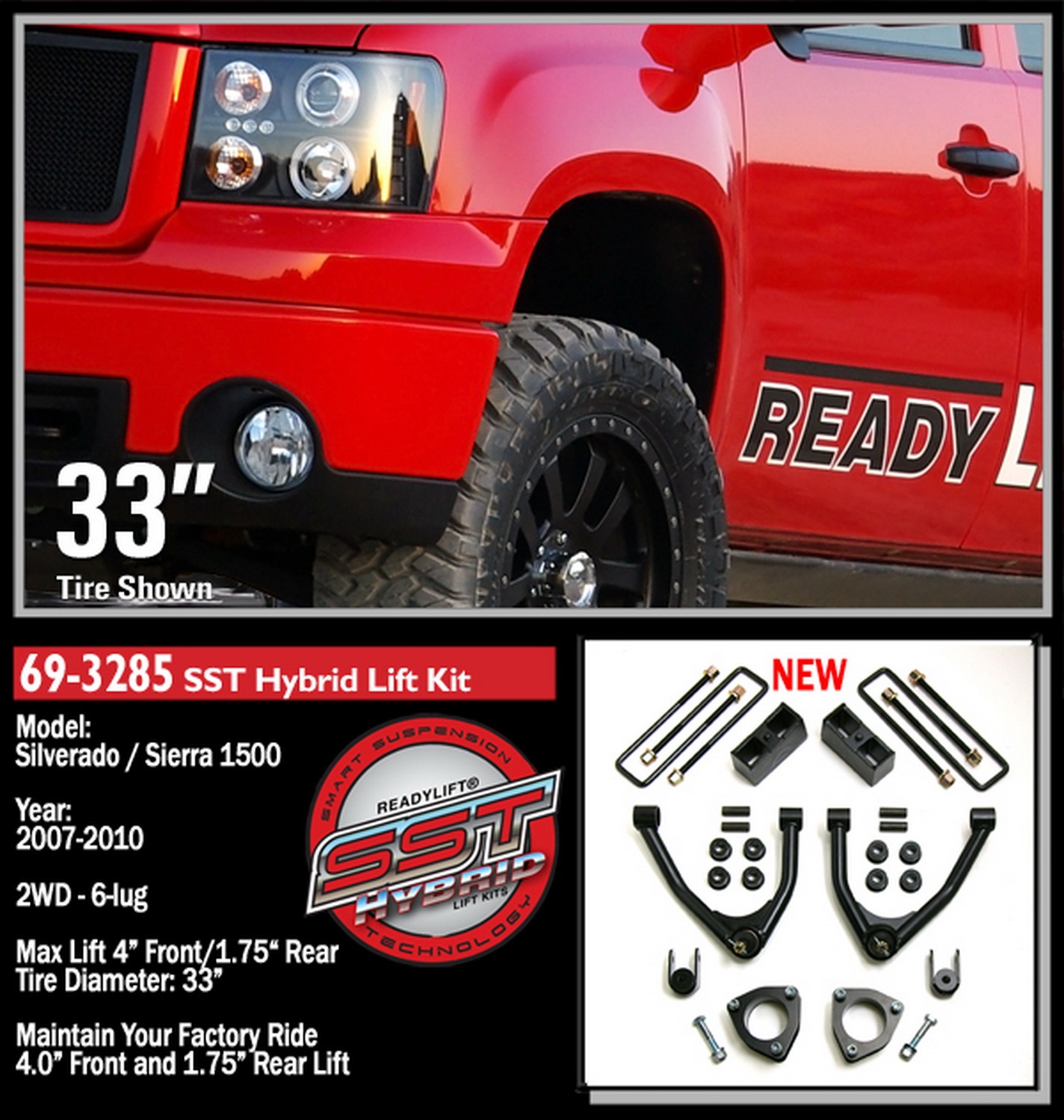 4'' SST Lift Kit with Upper Control Arms 69-3285