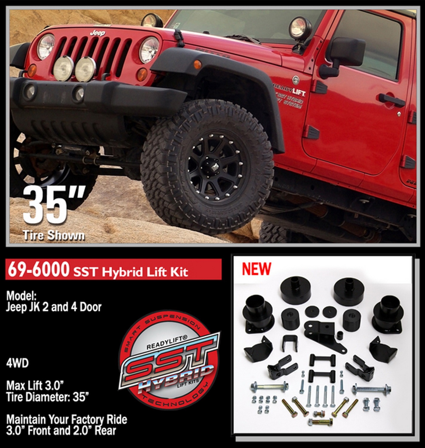 3'' SST Lift Kit without Shocks 69-6000