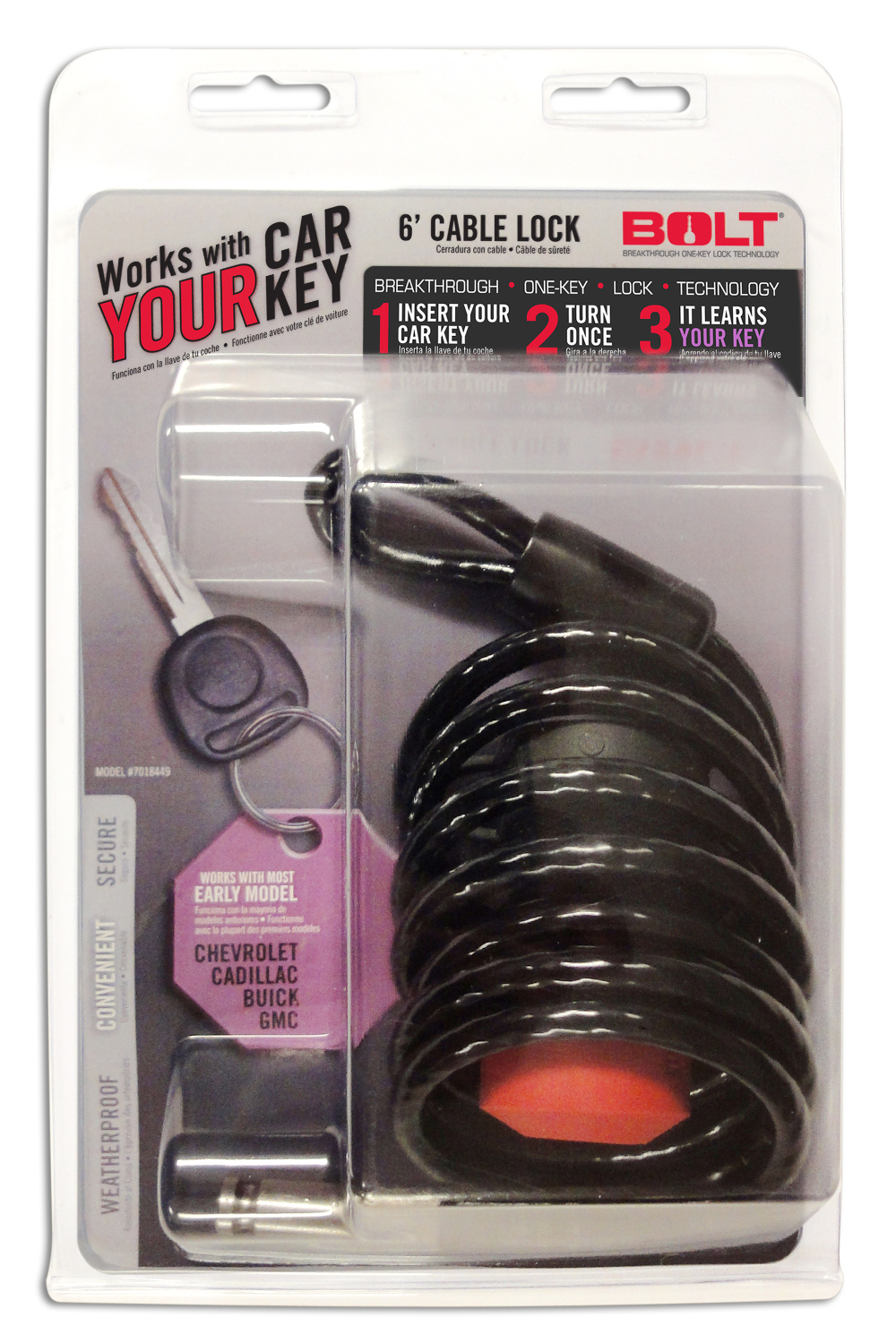 BOLT 6Ft. Cable Lock GM Early Model (GM-A)-7018449
