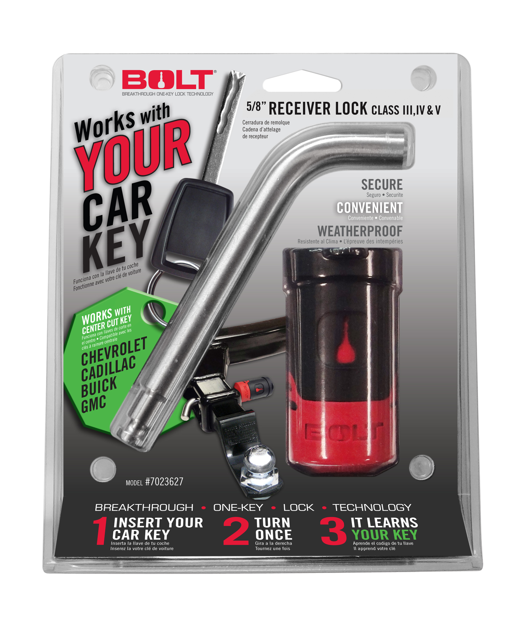BOLT 5/8In. Receiver Lock GM Center Cut-7023582