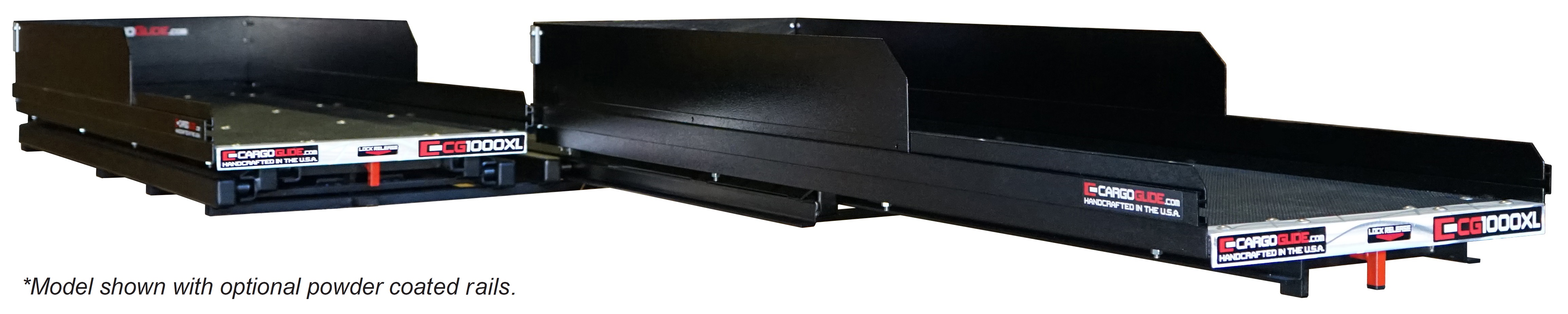 Slide Out Cargo Tray, 1000lb capacity, 100% ext 40 bearings, Alum Tie-Down Rails CG1000XL-6548-SBS