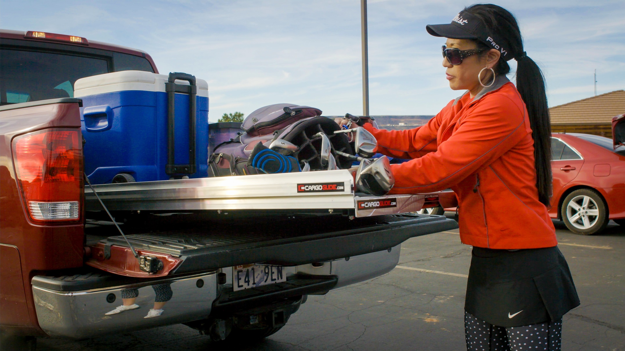 Slide Out Cargo Tray, 1200 lb capacity, 75% ext 6 bearings, Alum Tie-Down Rails CG1200-5238