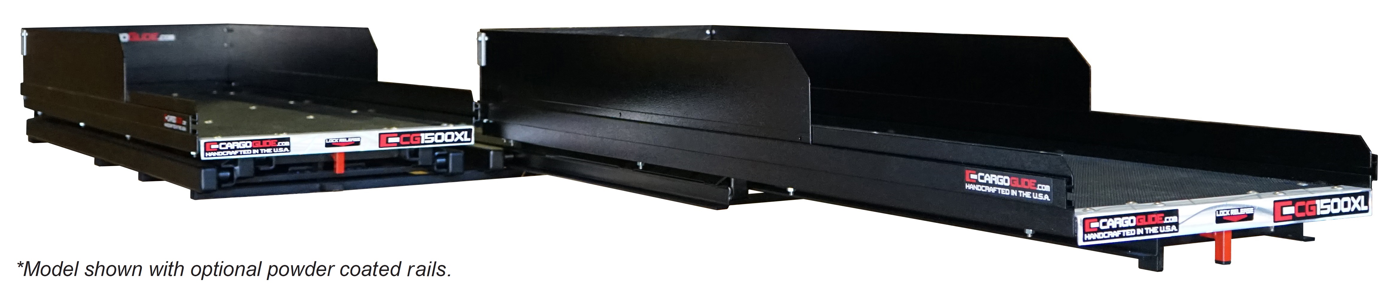 Slide Out Cargo Tray, 1500lb capacity, 100% ext 56 bearings, Alum Tie-Down Rails CG1500XL-8048-SBS