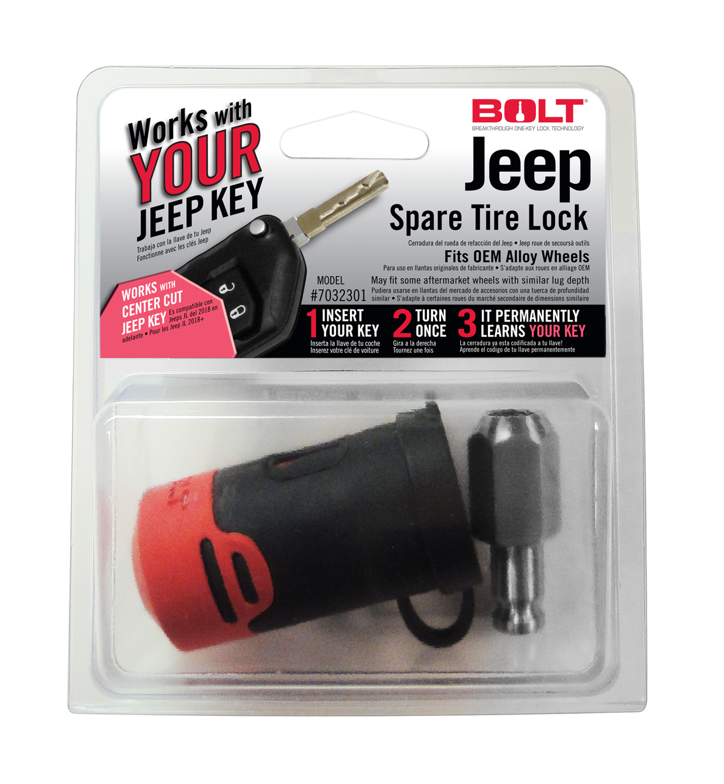 BOLT Spare Tire Lock (Jeep JL)-7032301