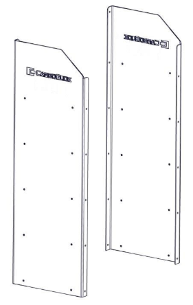 Two WallSlide Shelf End Caps 36 Inches High for 13 inch Deep Shelves WSShelf-EC3613