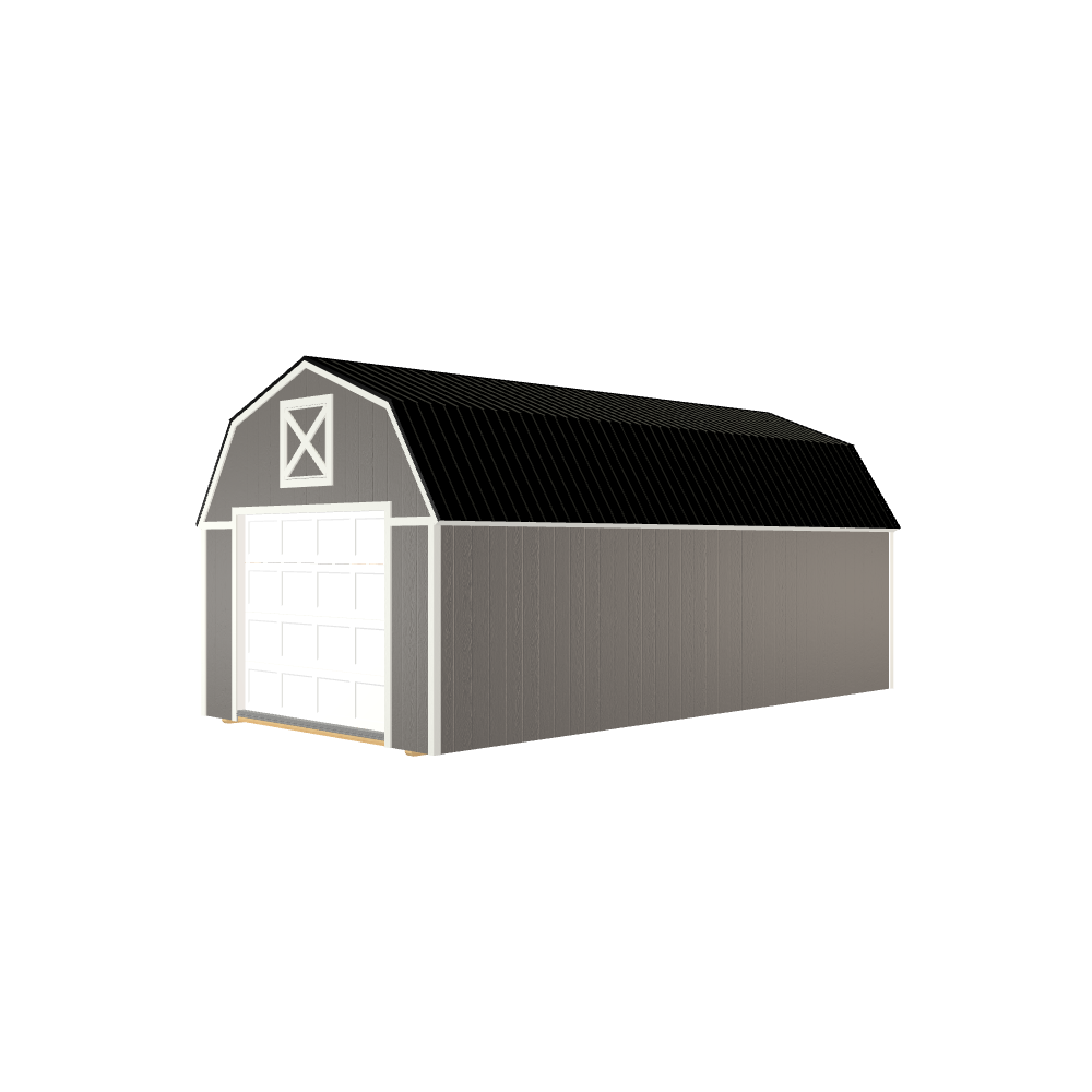 12x24 Lofted Barn Garage with LP Smart Siding and Metal Roof - 811 C