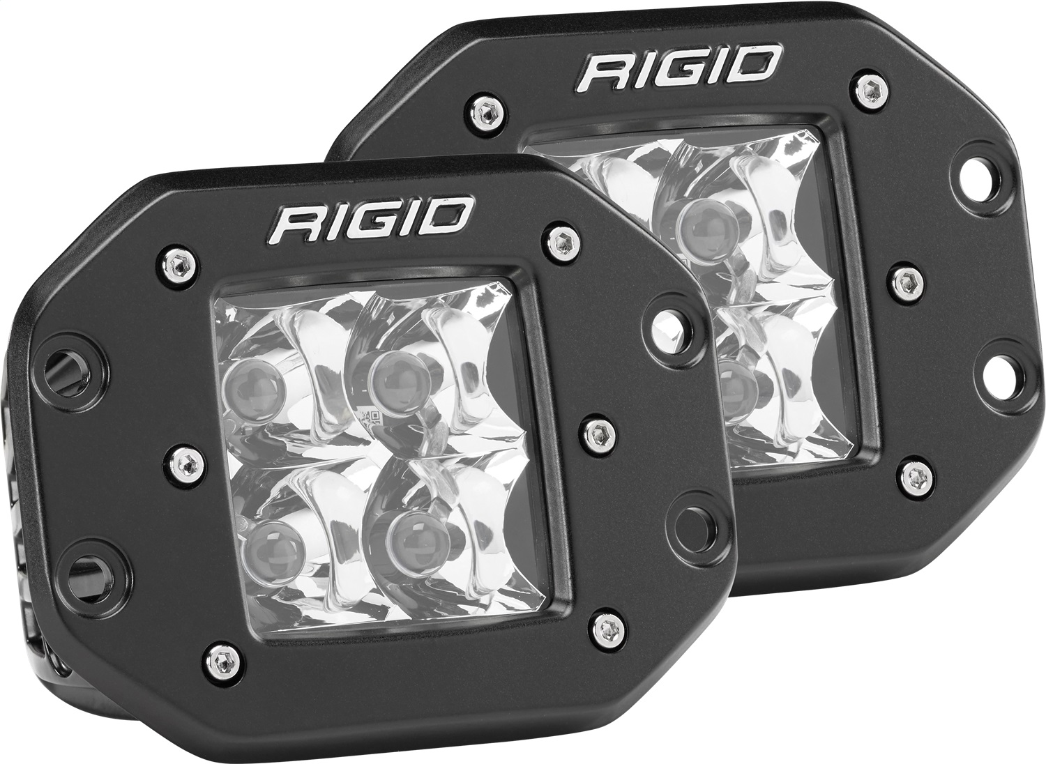 RIGID D-Series PRO LED Light, Spot Optic, Flush Mount, Pair-212213