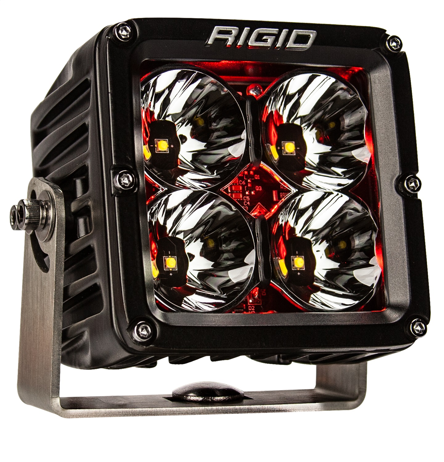 RIGID Radiance Pod XL With Red Backlight, Surface Mount, Black Housing, Pair-32203