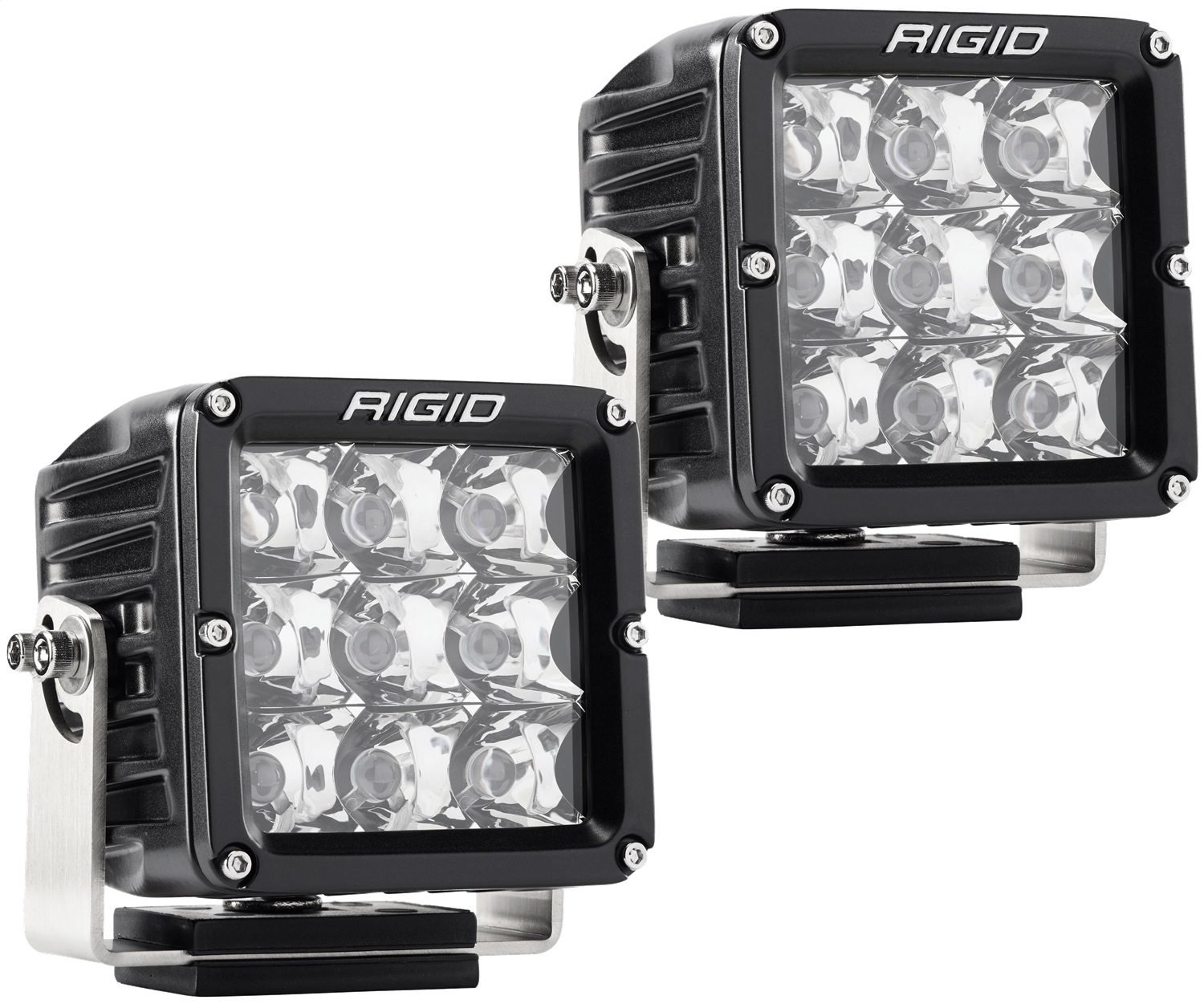 RIGID D-XL PRO LED Light, Spot Optic, Surface Mount, Black Housing, Pair-322213