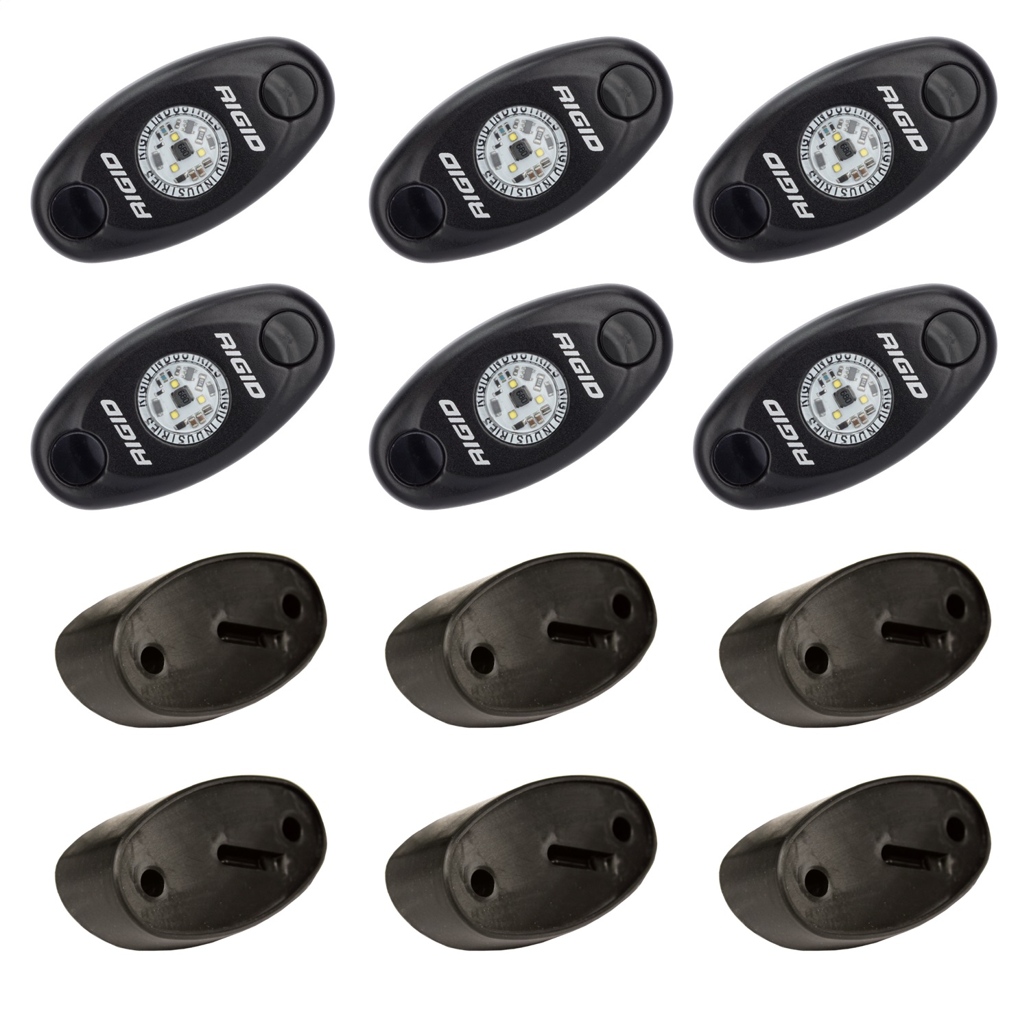 RIGID A-Series LED Universal Rock Light Kit, High Power Red, Set Of 6-400263
