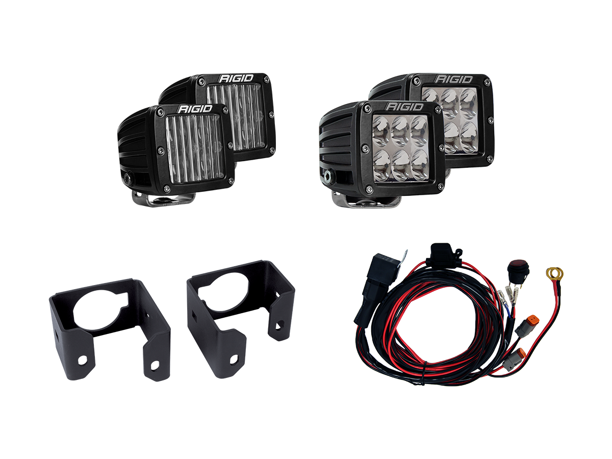 Rigid Industries-2017-2018 FORD SUPER DUTY DUAL FOG LIGHT KIT INCLUDES MOUNTS and 4 D-SERIES-41616