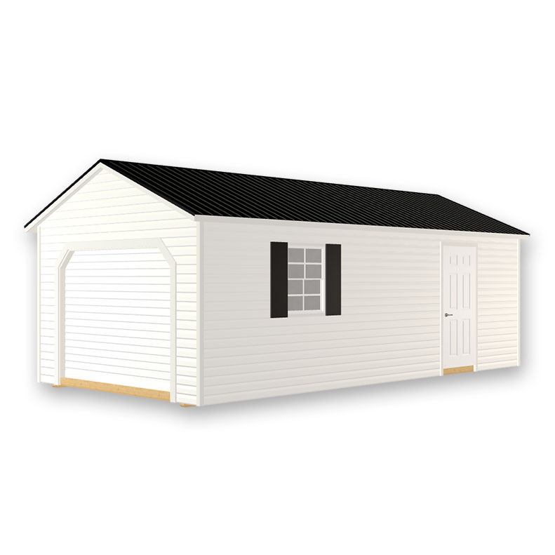 12x24 Shed with Loft, Garage Door & Metal Roof | Leonard USA