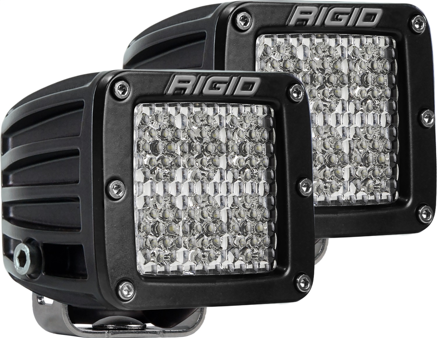 RIGID D-Series PRO LED Light, Flood Diffused, Surface Mount, Black Housing, Pair-502513