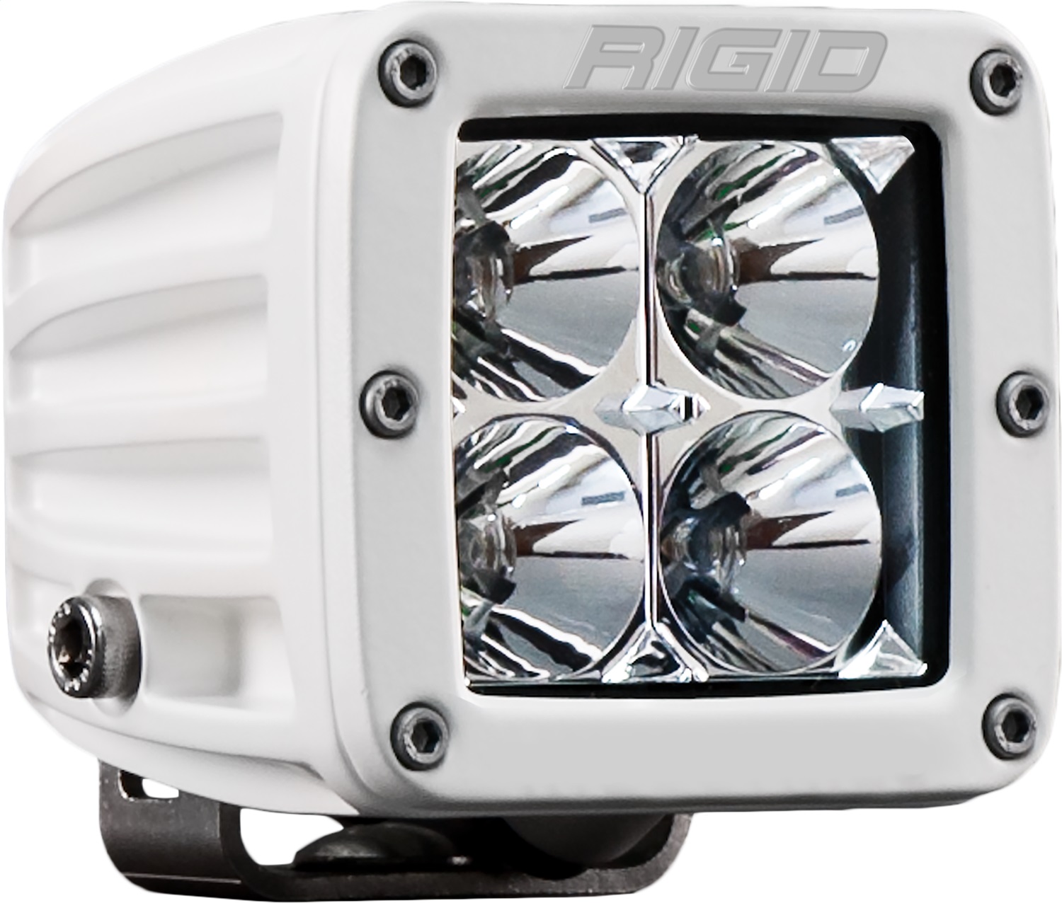 RIGID D-Series PRO LED Light, Flood Optic, Surface Mount, White Housing, Single-601113