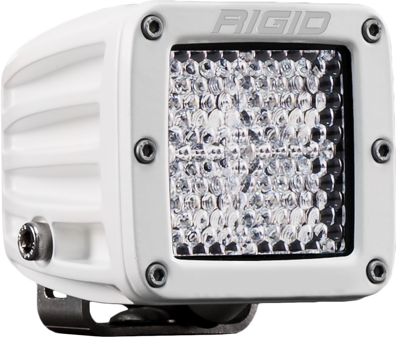 RIGID D-Series PRO Light, Flood Diffused, Surface Mount, White Housing, Single-601513