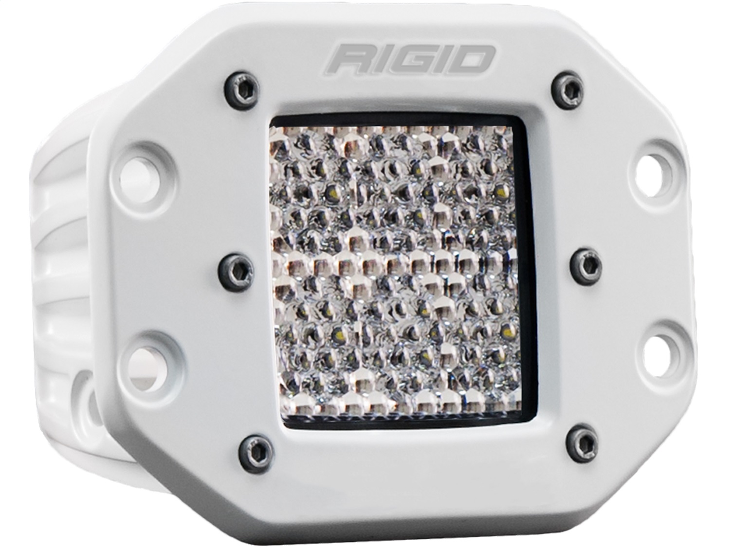 RIGID D-Series PRO Light, Flood Diffused, Flush Mount, White Housing, Single-611513