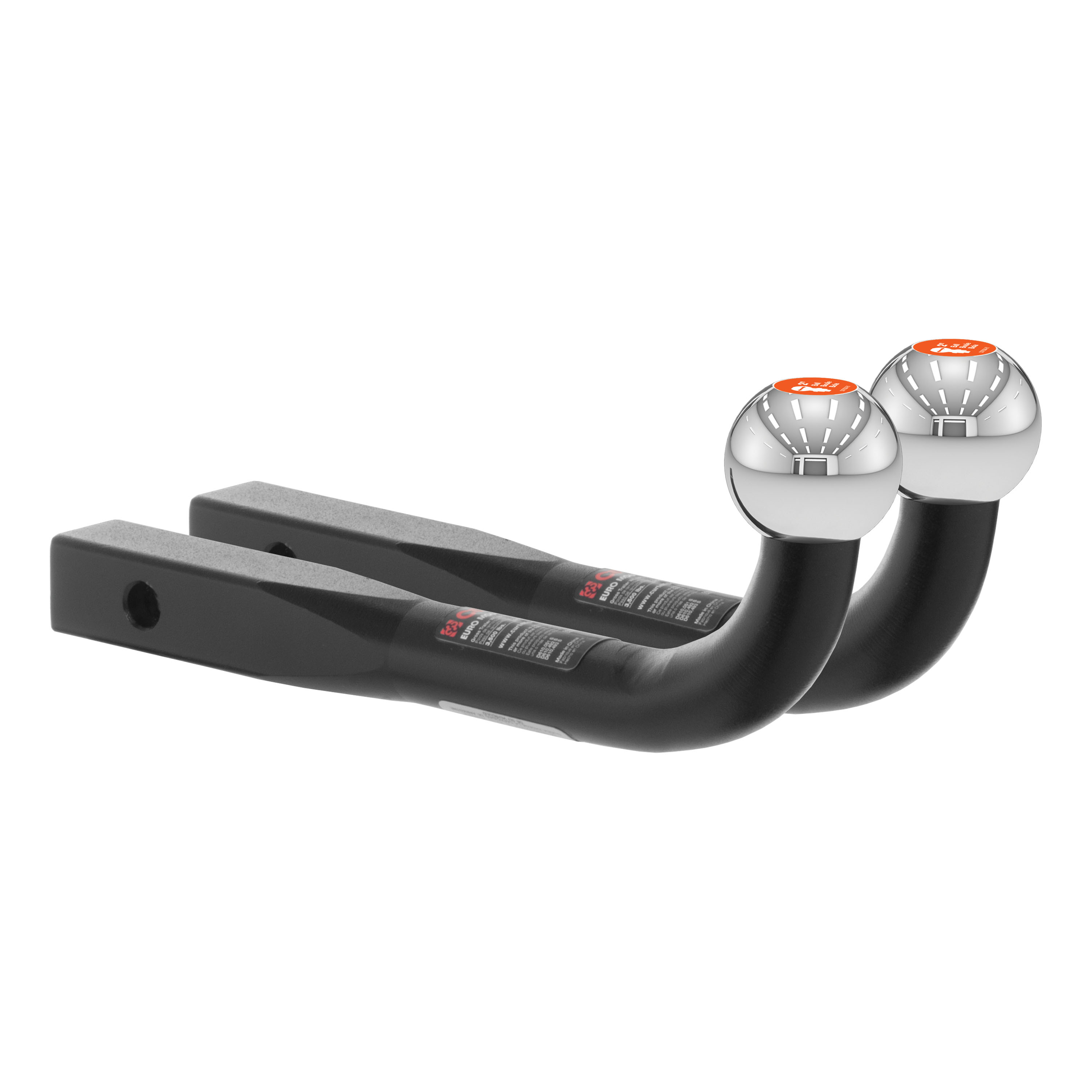 Euro Mount (2 Ball, 1-1/4 Shank, 3,500 lbs., 2-3/4 High, 10 Long, 2-Pk) 45552002
