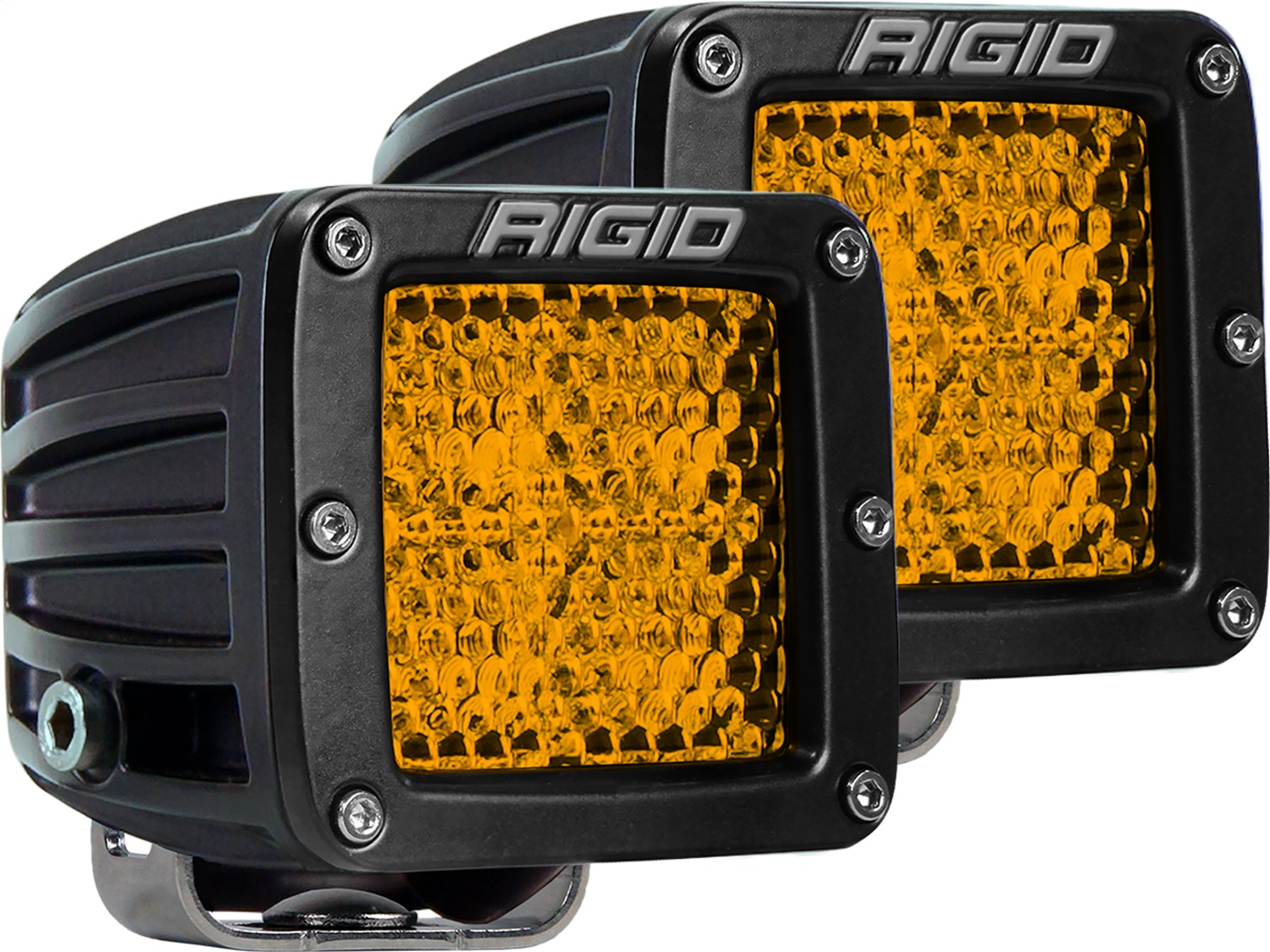 RIGID D-Series Rear Facing Light, High/Low, Amber, Diffused, Surface Mount, Pair-90151