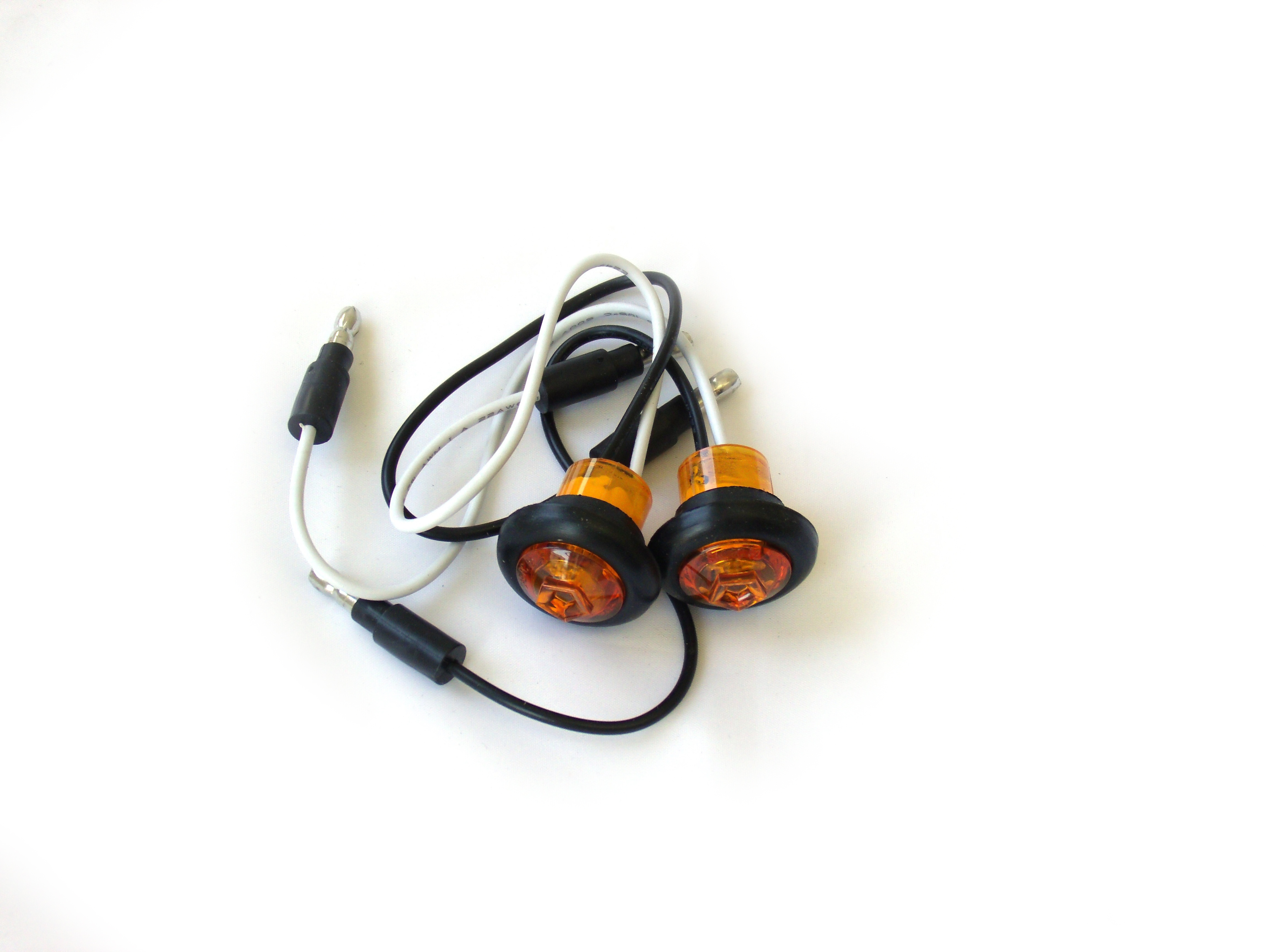 RS-.75-GA - .75in Round Amber LED Truck Light (w/ Grommet) (Pair)-RS-.75-GA