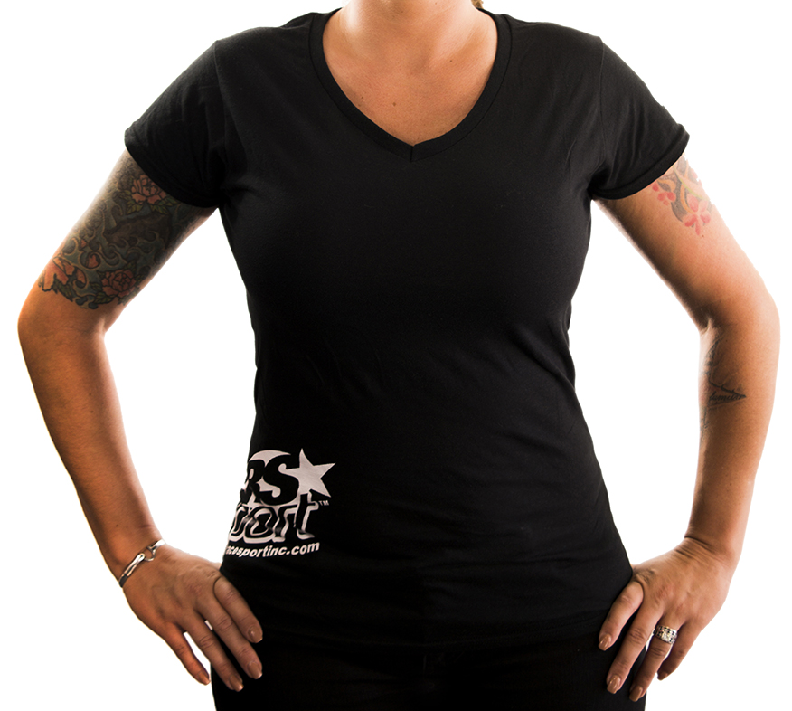 RS007BL - Ladies' Soft Style Race Sport Lighting T-Shirt (Black) (L)-RS007BL