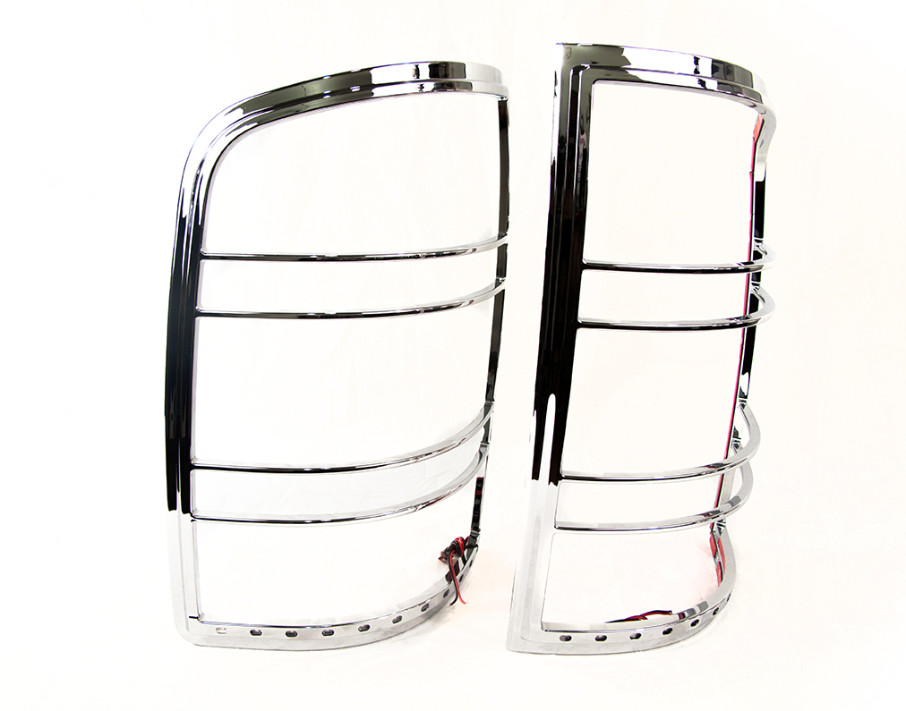 RS-0713GMC-TLB - 07-13 GMC Sierra LED Taillight Bezel w/ Brake/Running Lights (Chrome)-RS-0713GMC-TLB