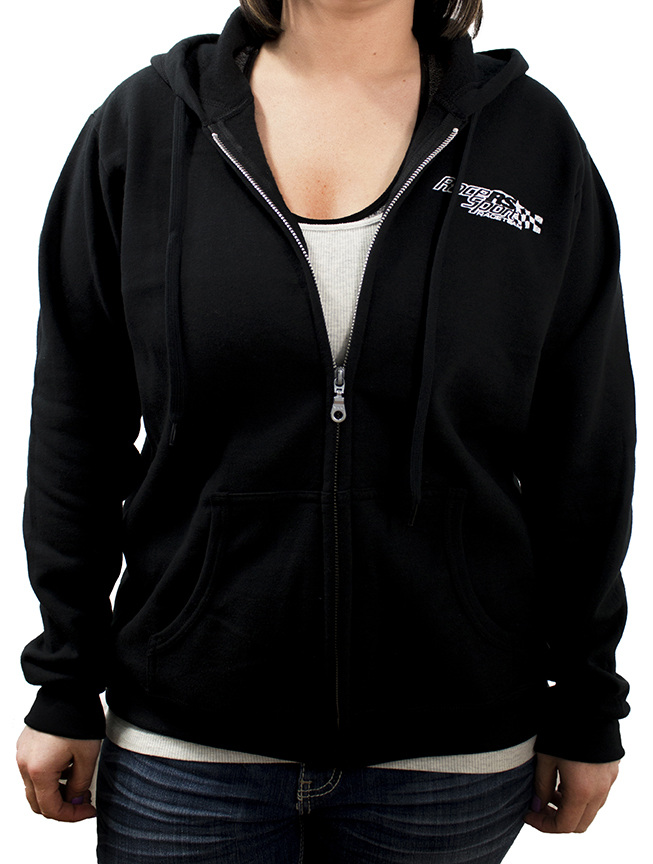 RS092BS - Ladies' Race Sport Heavy Blend Full-Zip Hooded Sweatshirt (Black) (S)-RS092BS RS092BS - Ladies' Race Sport Heavy Blend Full-Zip Hooded Sweatshirt (Black) (S)-RS092BS