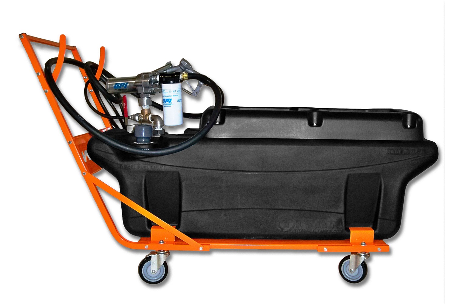 100 Gallon Extra Heavy Duty, Cross-Linked Polyethylene Fuel Tank Trolley/Dc Pump 6000004