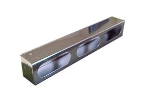 RS-103-3SS - 6x2.5in Triple Oval Polished Stainless Steel Truck Light Box w/ Knockouts-RS-103-3SS