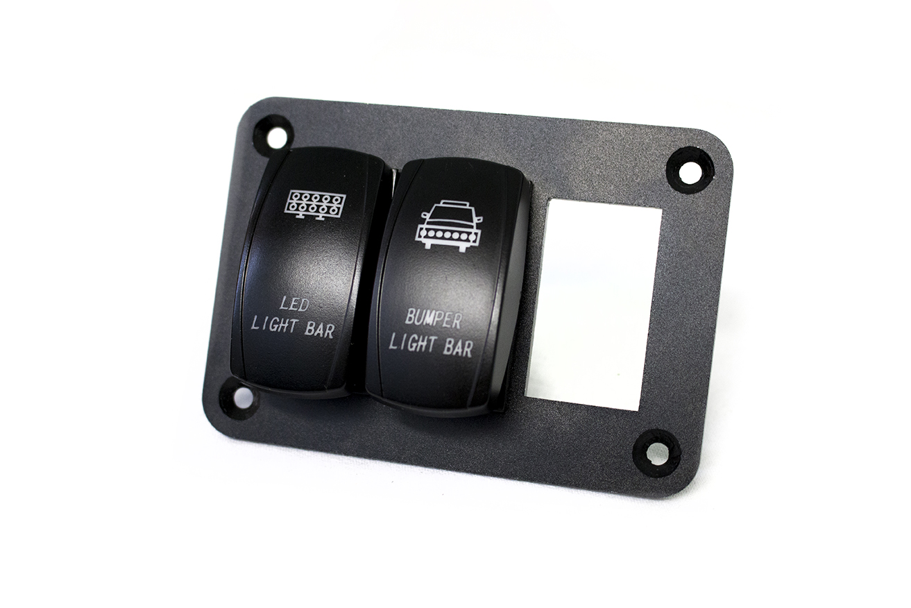 RS3PRS - Aluminum Rocker Switch Mounting Panel for (3) Rocker Switches-RS3PRS