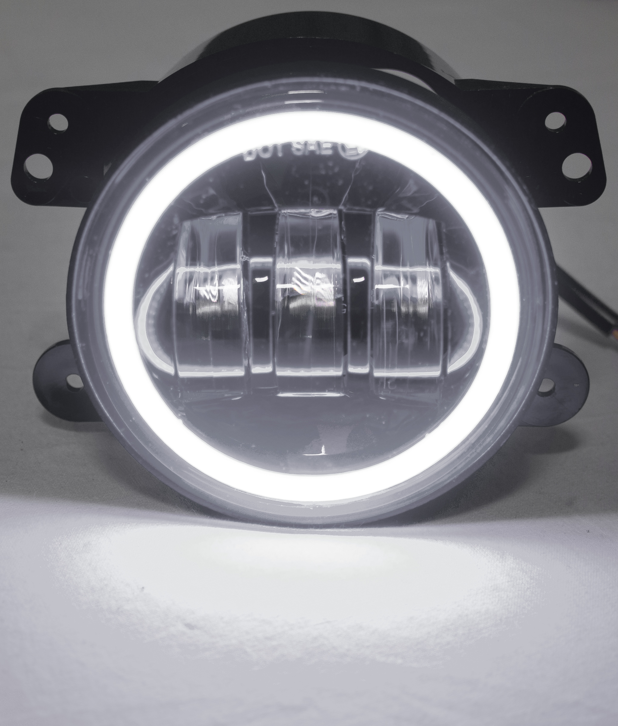 RS-4FHALOW - 07-17 Jeep 4in 30W/1440LM LED Cree Fog Light Kit w/ White LED Halo-RS-4FHALOW