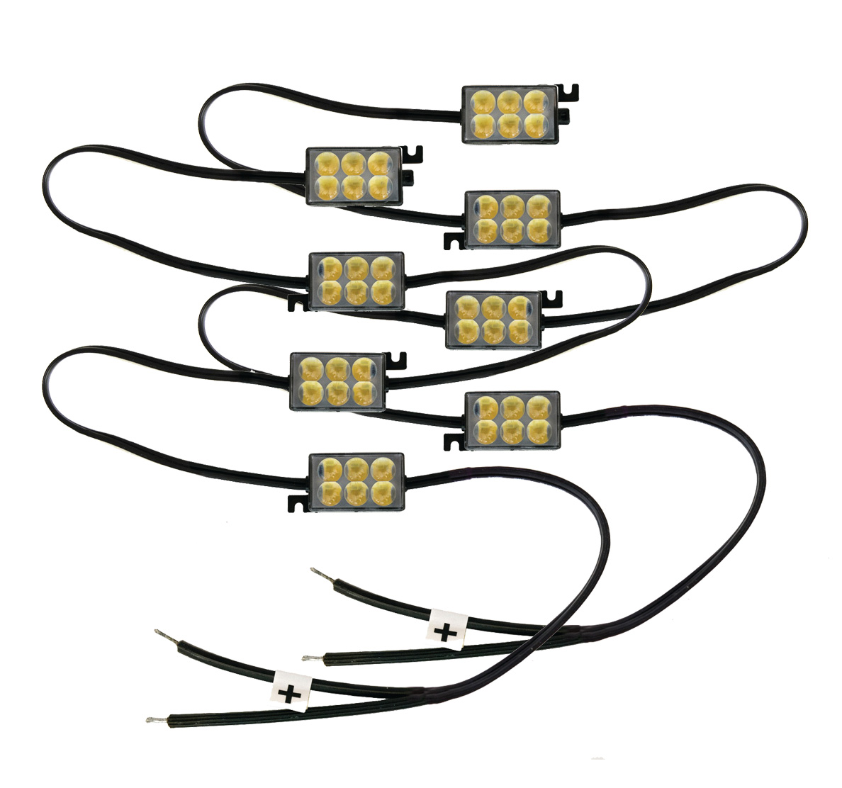 RS-4P-LEDBED - 8-Pod LED Bed Rail Pod Lighting Kit (2 Strips of 4)-RS-4P-LEDBED