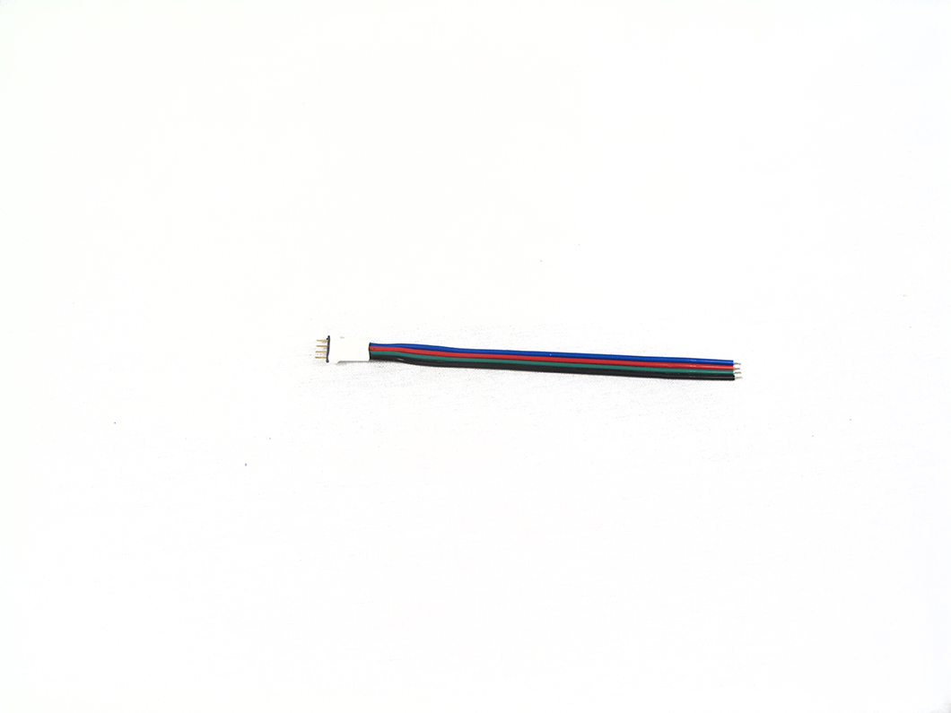 RS-4P-LEDM - 4 Position RGB Multi-Color One Sided Strip Connector w/ 4 Male Pins-RS-4P-LEDM