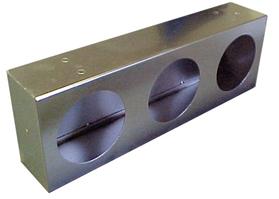 RS-503-3SS - 4in Triple Round Polished Stainless Steel Truck Light Box w/ Knockouts-RS-503-3SS