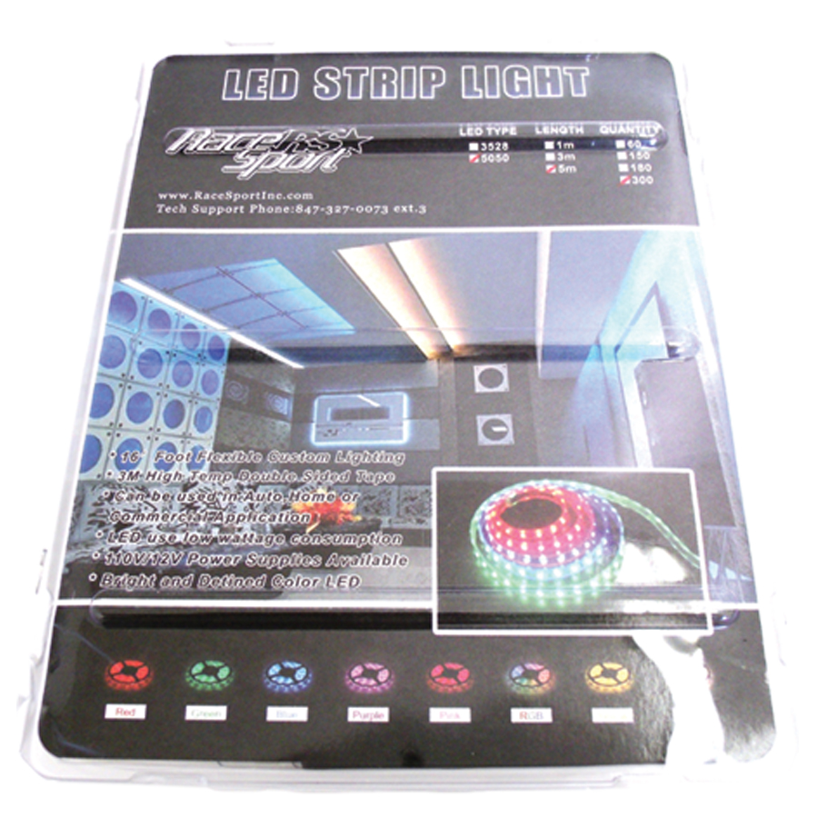 RS-5M-5050-RGB-110V - 16ft (5M) 110V 20-Color RGB Multi-Color 5050 LED Strip w/ Remote-RS-5M-5050-RGB-110V