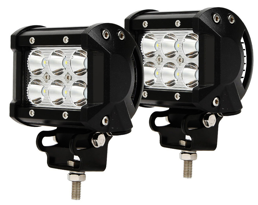 RS6L18WPR - Street Series 18W 6-LED Bottom Mount LED Spot Lights (Pair)-RS6L18WPR